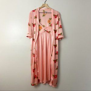 SINDERELLA floral printed nightgown and robe set